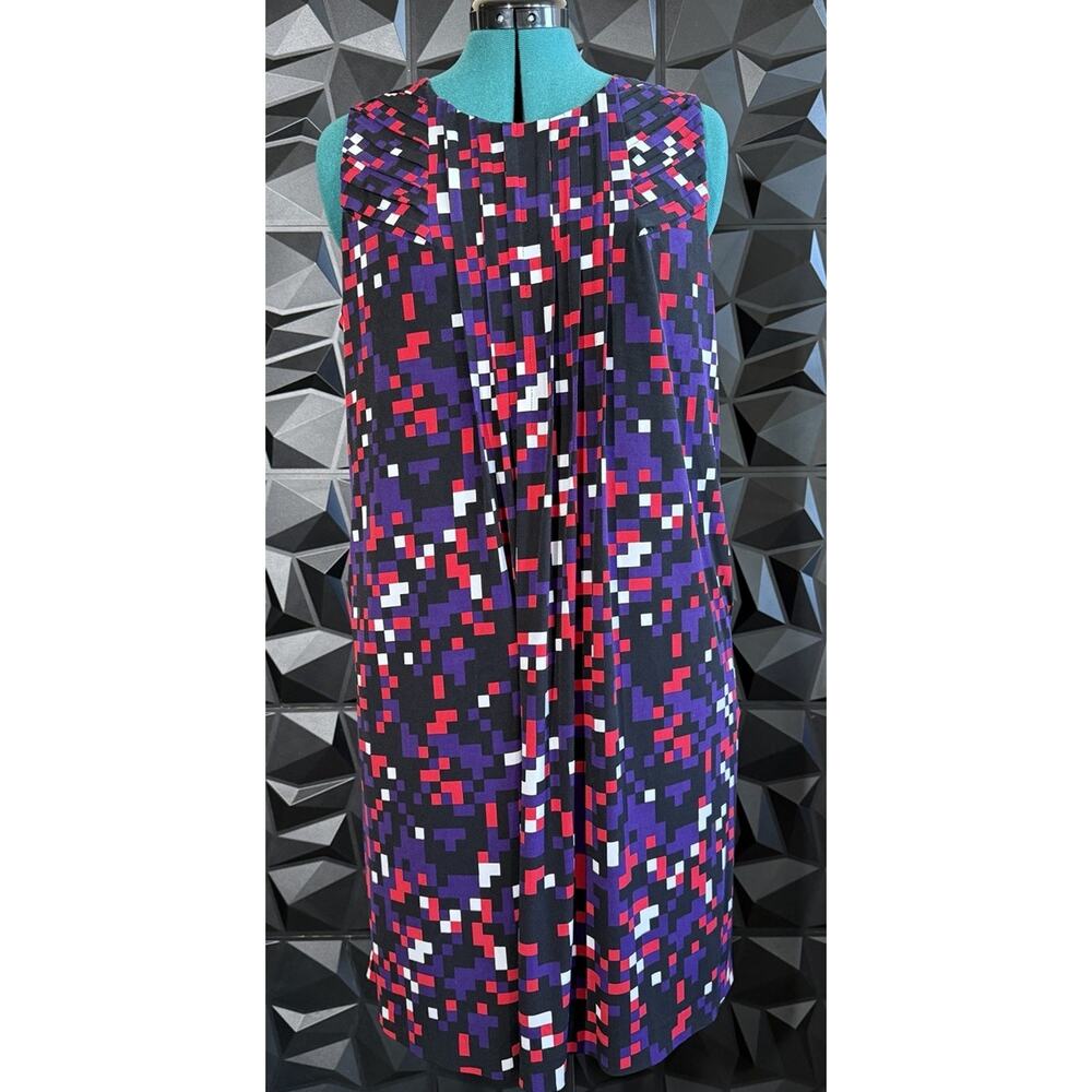CALVIN KLEIN Multicolor Geometric Sleeveless Mini Dress Size XL